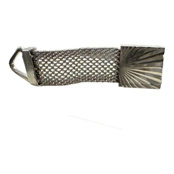Vintage Starburst Etched Silver Tone Mesh Wrap Around Cufflinks - Picture 2 of 3